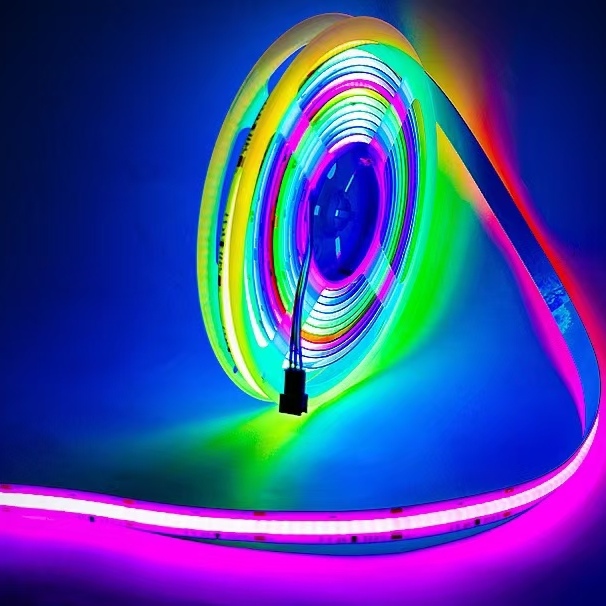 वाणिज्यिक जादू सीओबी एलईडी पट्टी सपना पूर्ण रंग डीसी 24V पता करने योग्य 0