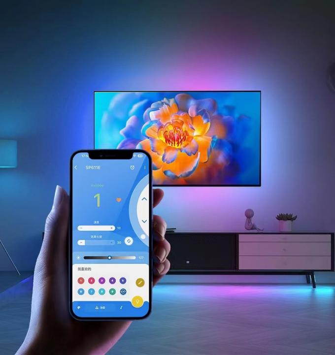 वाणिज्यिक जादू सीओबी एलईडी पट्टी सपना पूर्ण रंग डीसी 24V पता करने योग्य 6